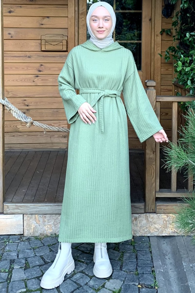 Mint Yeşili Triko Elbise