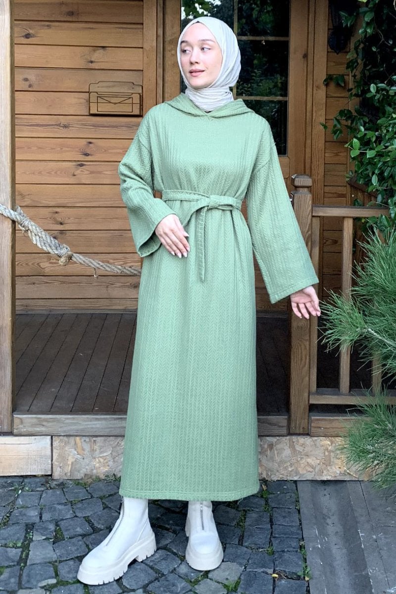 Mint Yeşili Triko Elbise