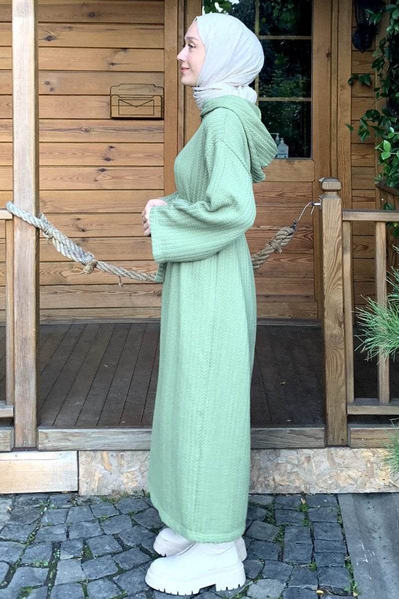 Mint Yeşili Triko Elbise