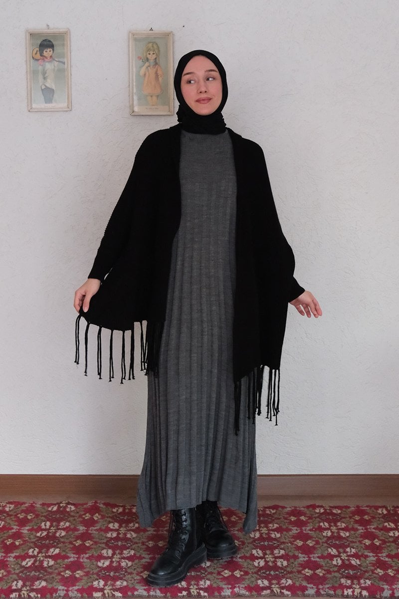 Siyah Şal Hırka