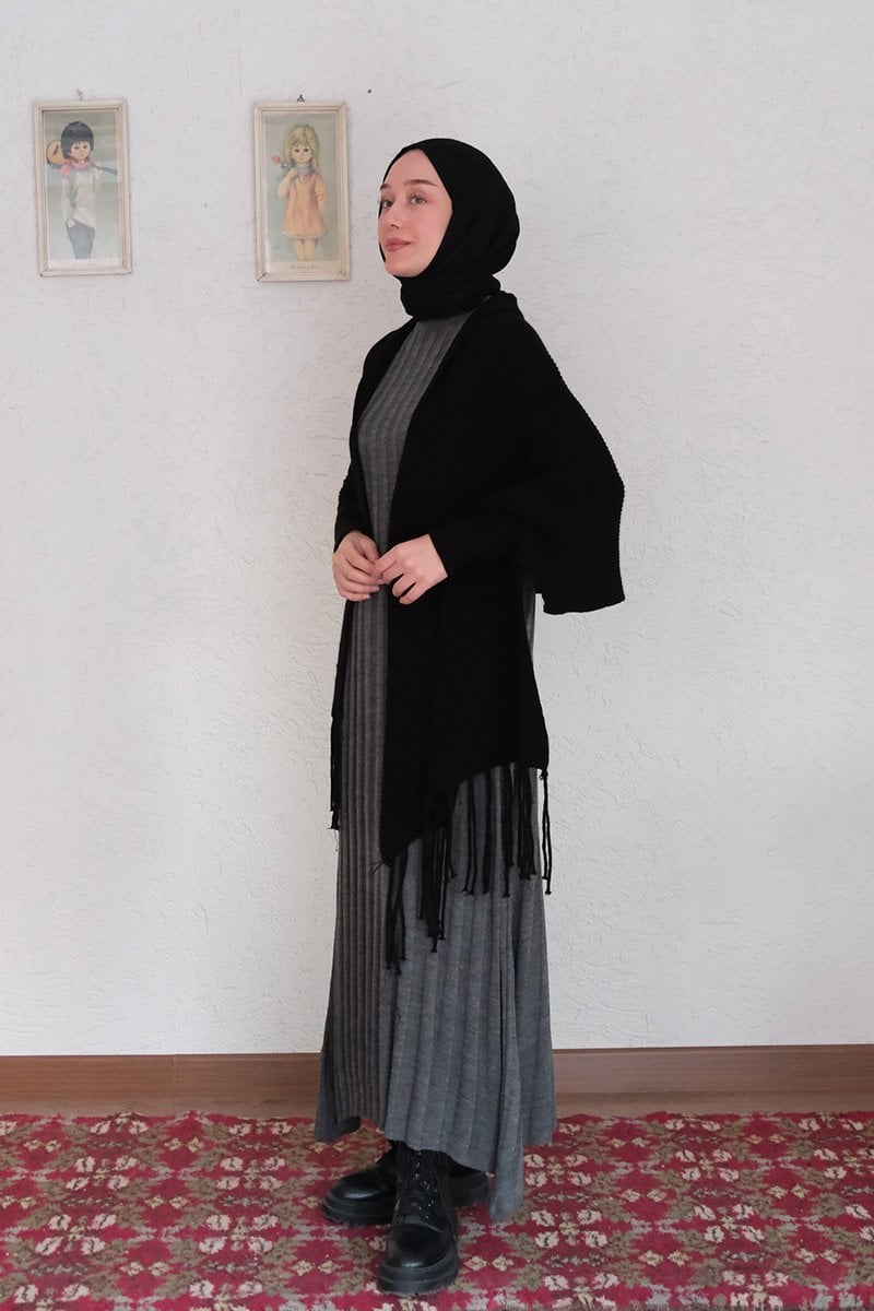 Siyah Şal Hırka