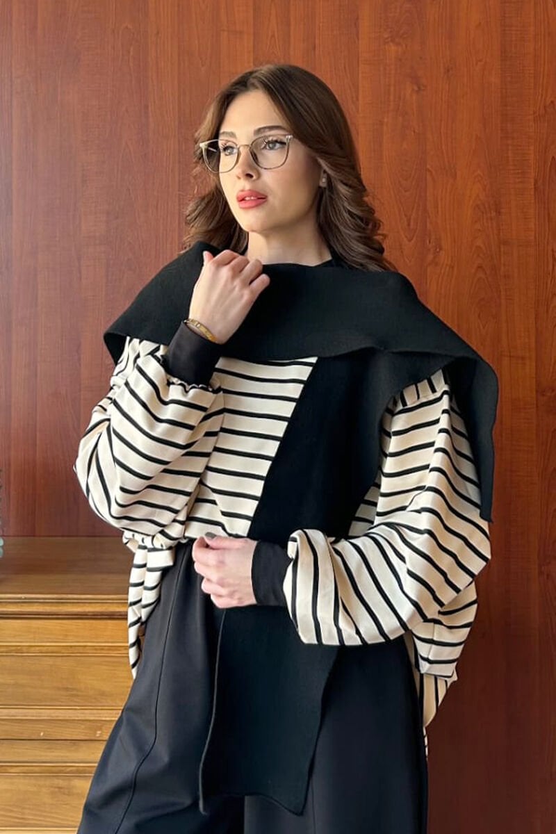 Siyah Şal Atkı