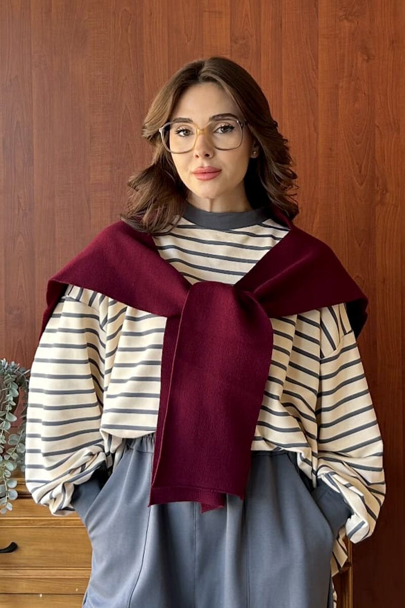 Bordo Şal Atkı