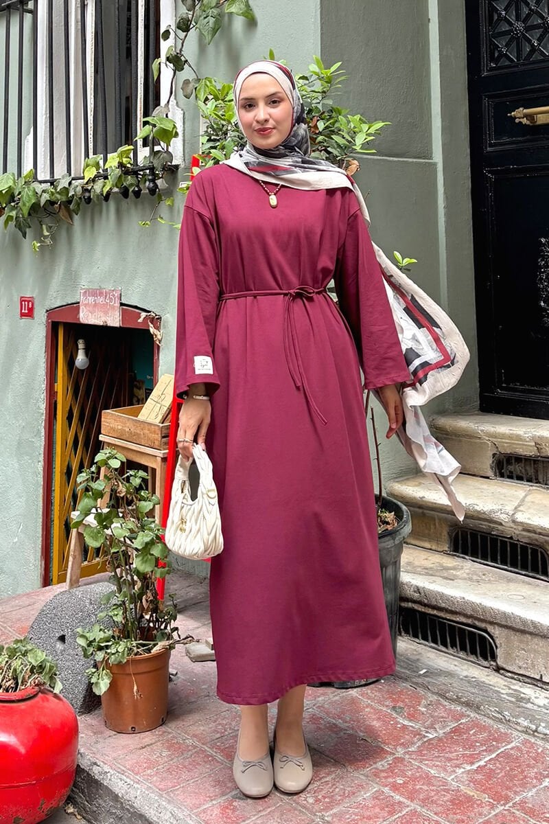 Bordo Süprem Basic Elbise
