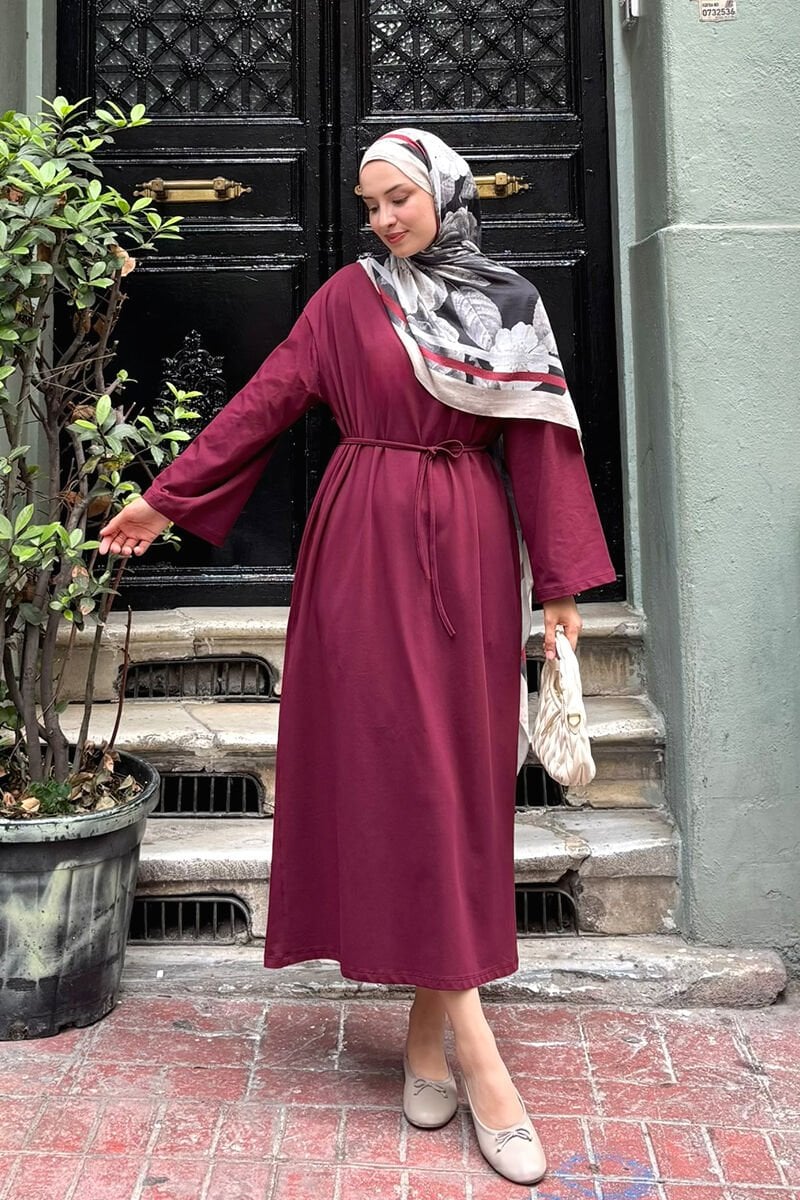 Bordo Süprem Basic Elbise