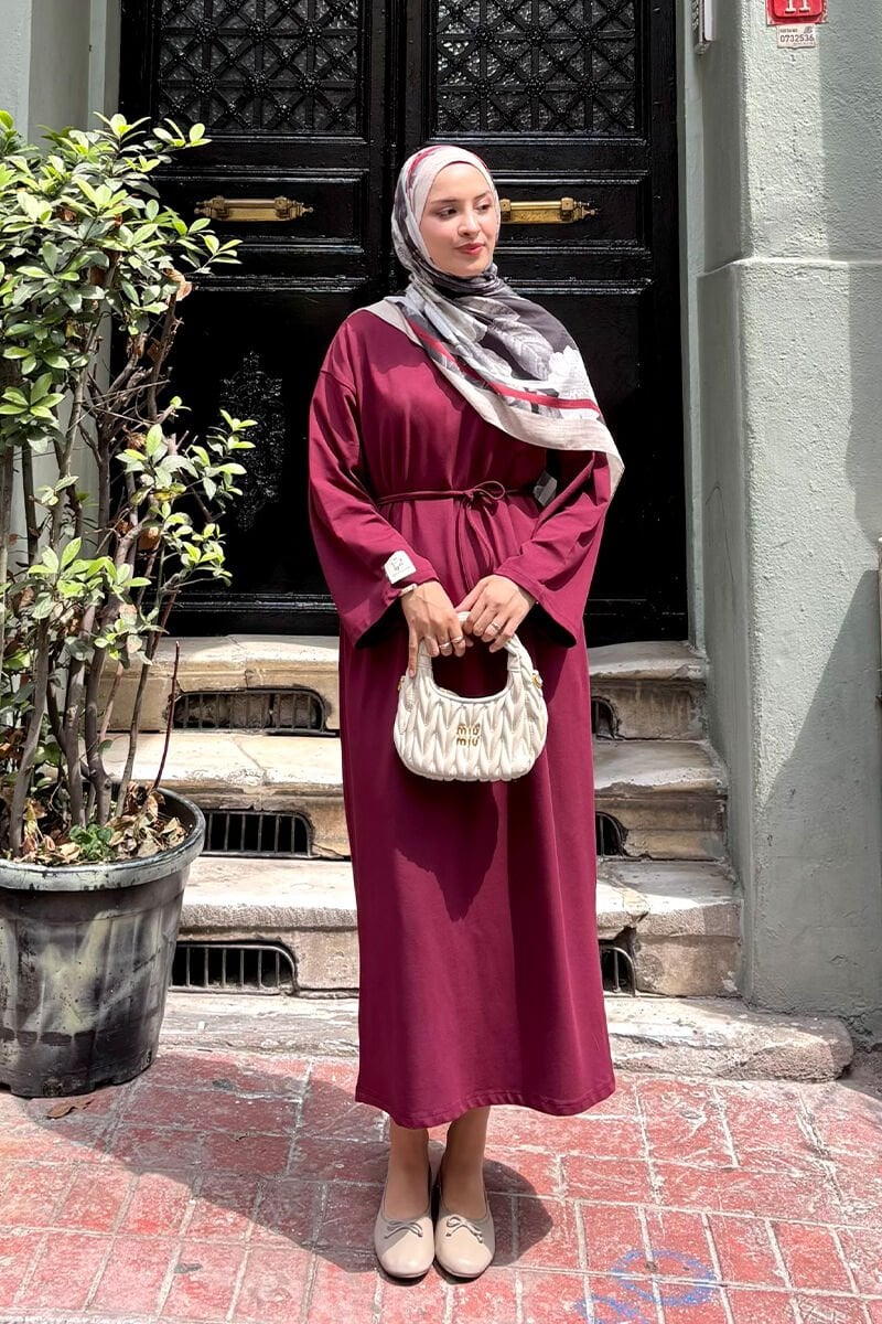 Bordo Süprem Basic Elbise