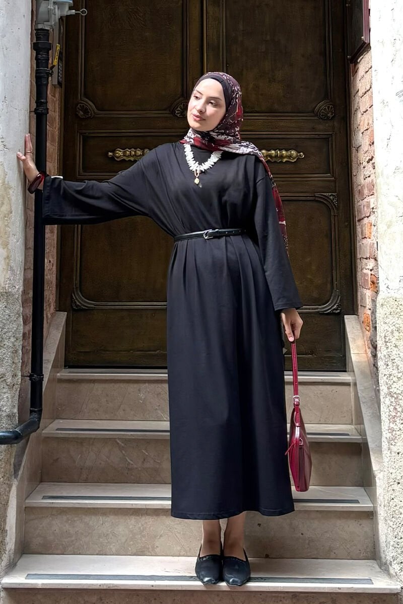 Siyah Süprem Basic Elbise