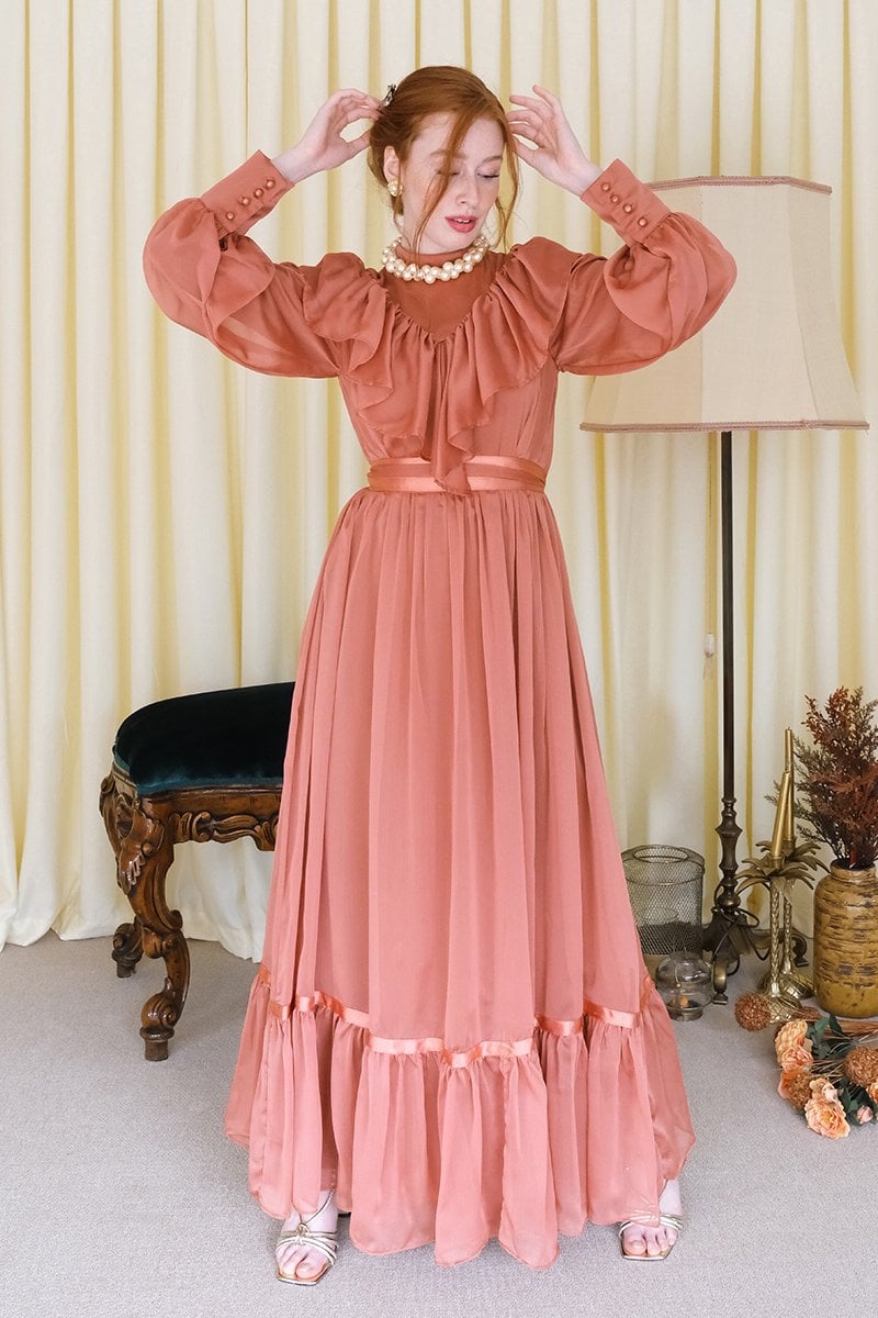 Soft Turuncu Vintage Abiye