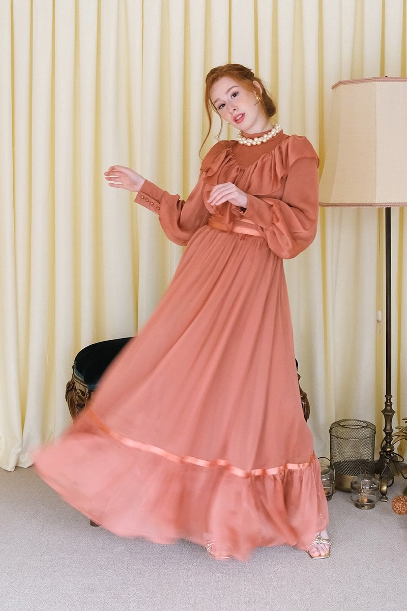 Soft Turuncu Vintage Abiye