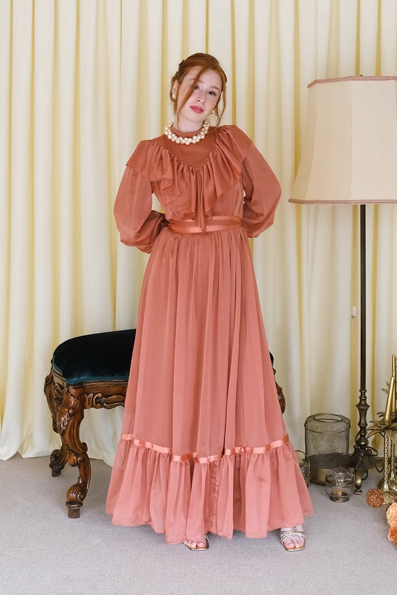 Soft Turuncu Vintage Abiye