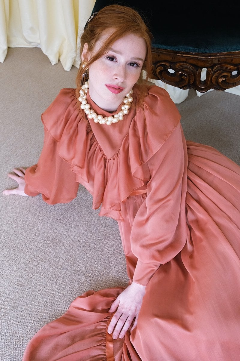 Soft Turuncu Vintage Abiye