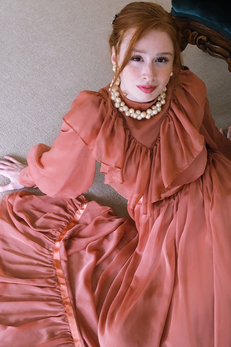 Soft Turuncu Vintage Abiye