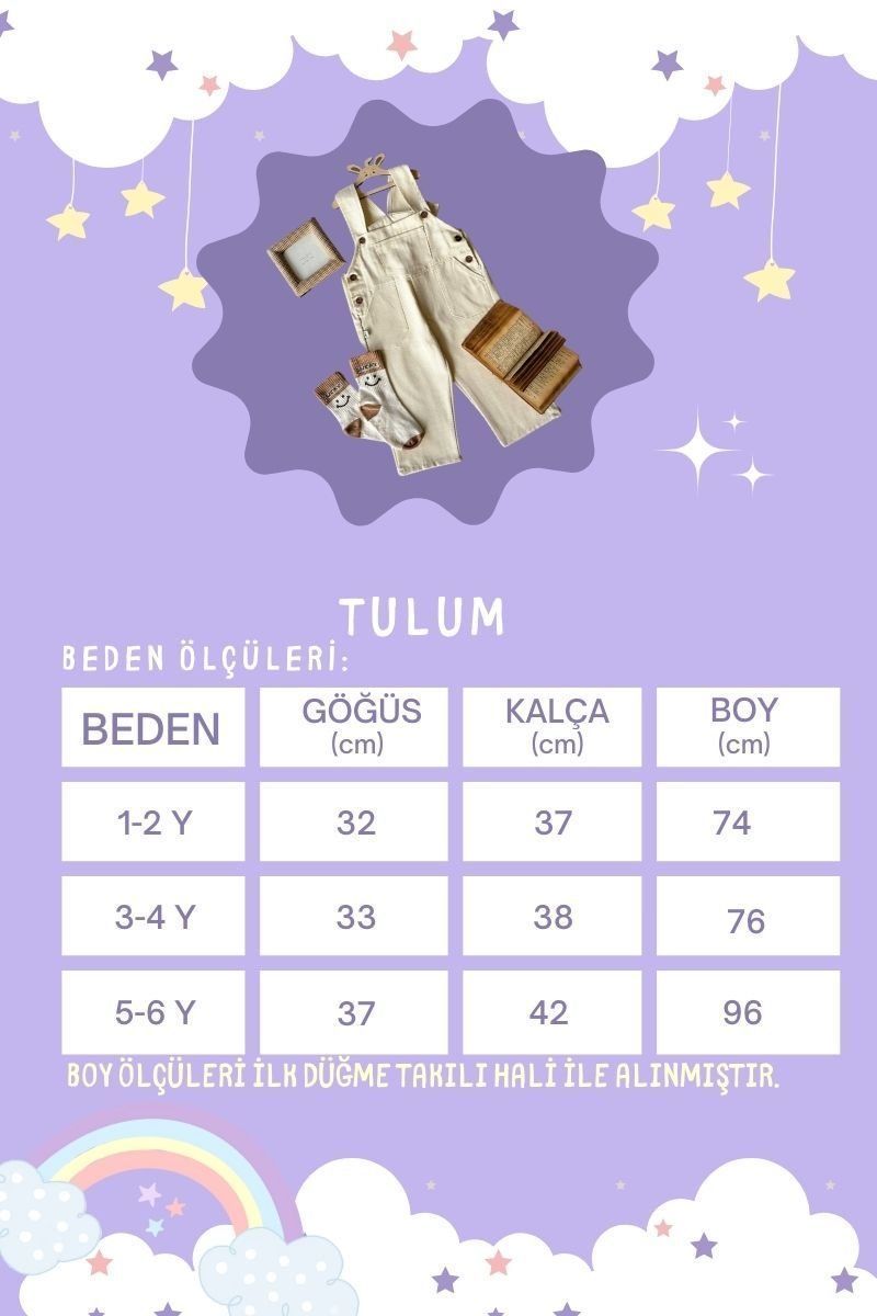 Ekru Duck Keten Salopet Çocuk Tulum & Acı Kahve Çocuk Body