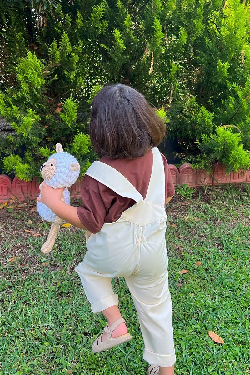 Ekru Duck Keten Salopet Çocuk Tulum & Acı Kahve Çocuk Body