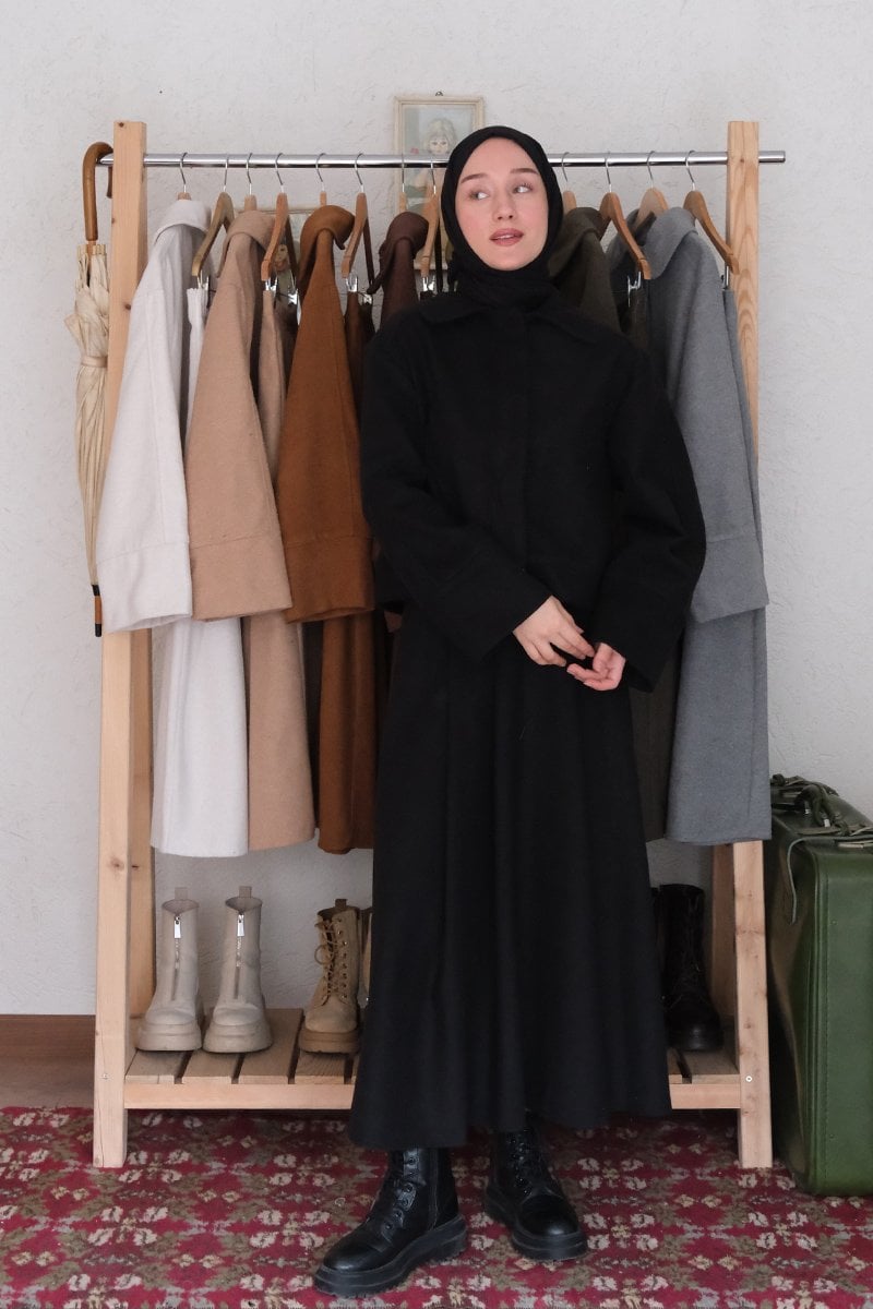 Siyah Kaşe Ceket - Etek Takım