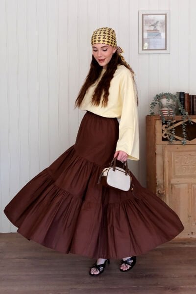 Acı Kahve Çapraz Kat Etek