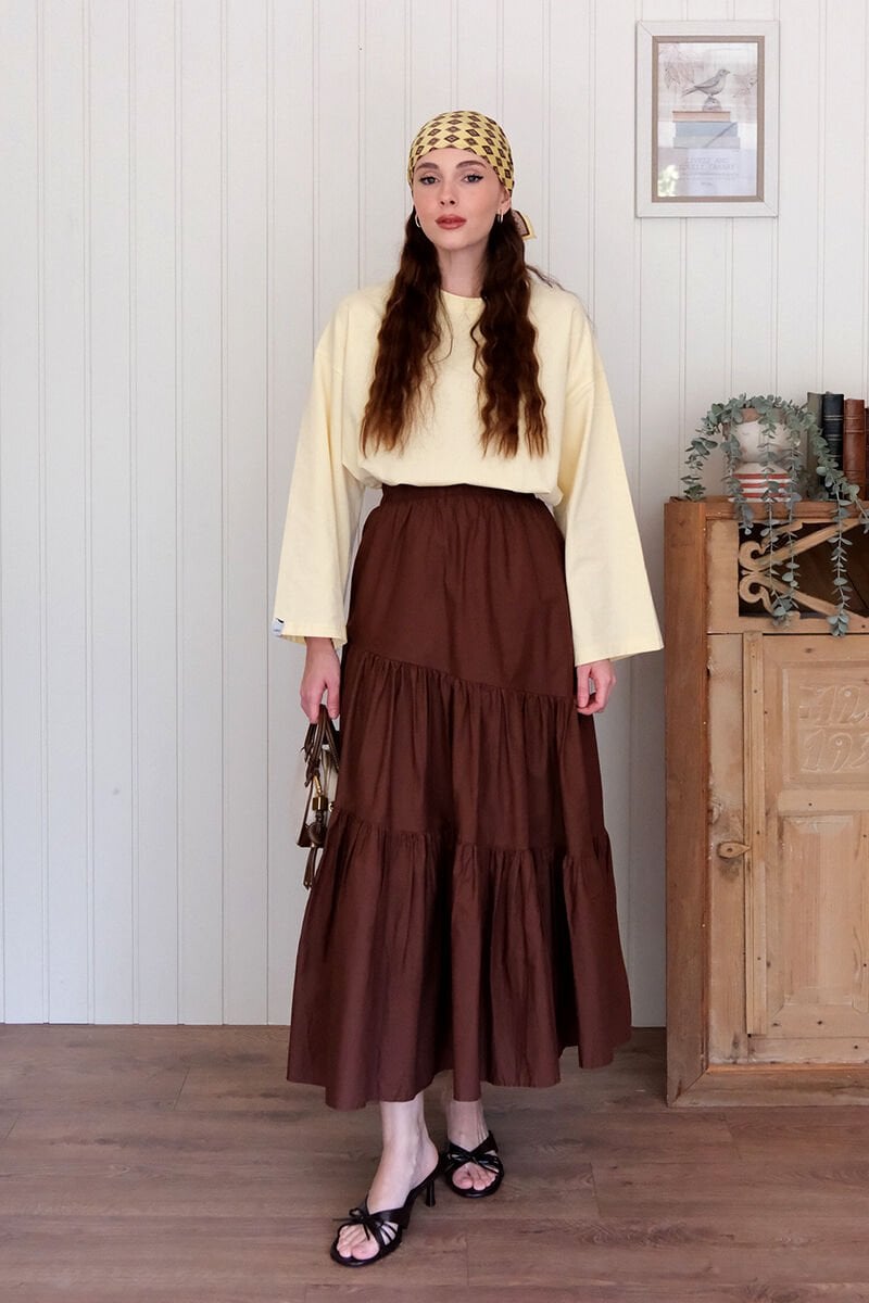 Acı Kahve Çapraz Kat Etek