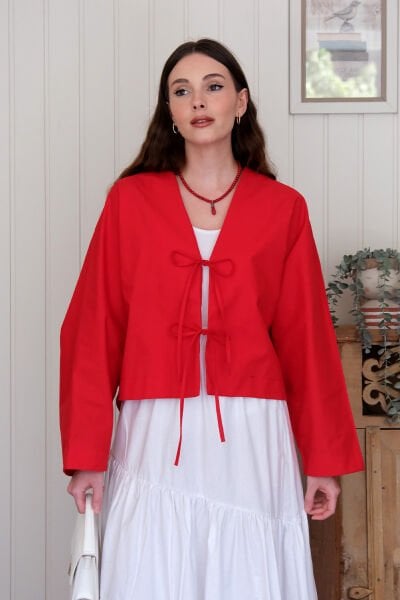Kırmızı 2 Fiyonklu Ceket