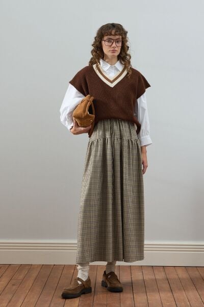 Kaz Ayağı Desen Etek