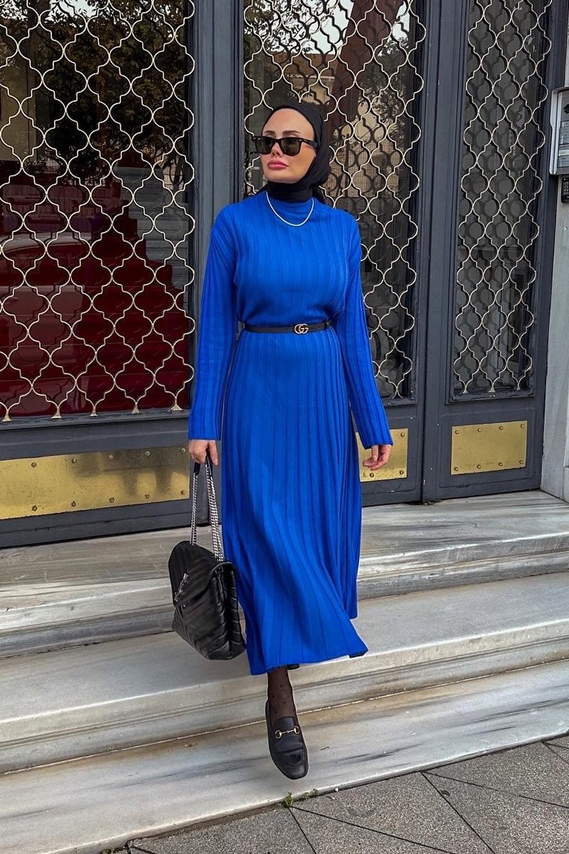 Parlament Kloş Triko Elbise