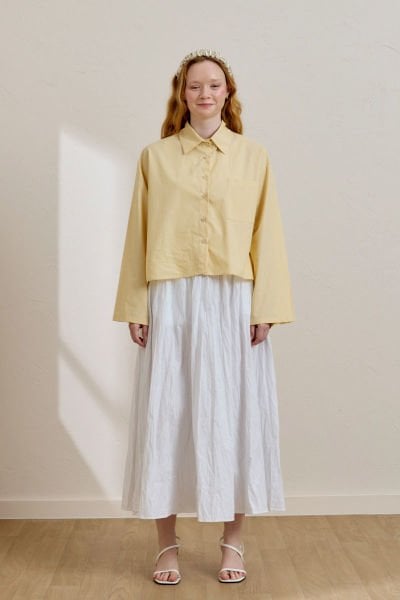 Beyaz Kraşlı Balon Etek