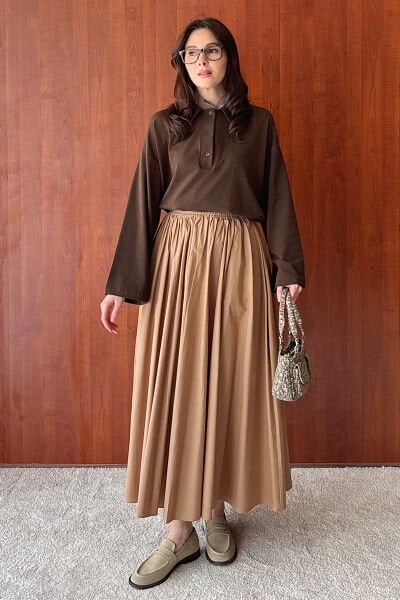 Acı Kahve Süprem Polo Yaka Body & Sütlü Kahve Balon Etek Takım