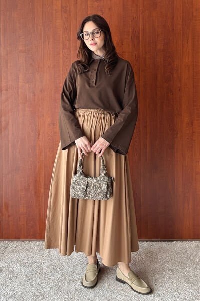 Acı Kahve Süprem Polo Yaka Body & Sütlü Kahve Kraşlı Balon Etek Takım