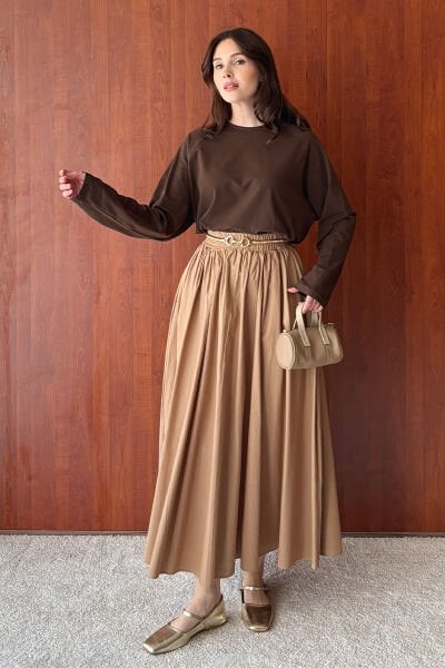 Acı Kahve Süprem Reglan Kol Body & Sütlü Kahve Balon Etek Takım