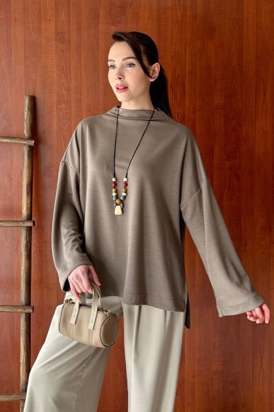 Vizon Oysho Dik Yaka Bluz