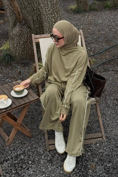 Çağla Yeşili Oysho Biyeli Takım