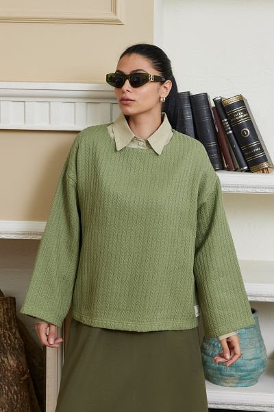 Mint Yeşil Triko Crop