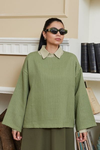 Mint Yeşil Triko Crop