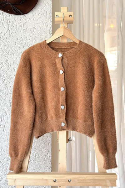 Karamel Peluş Hırka