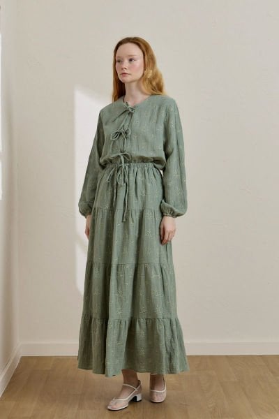 Çağla Fistolu Müslin Kat Etek