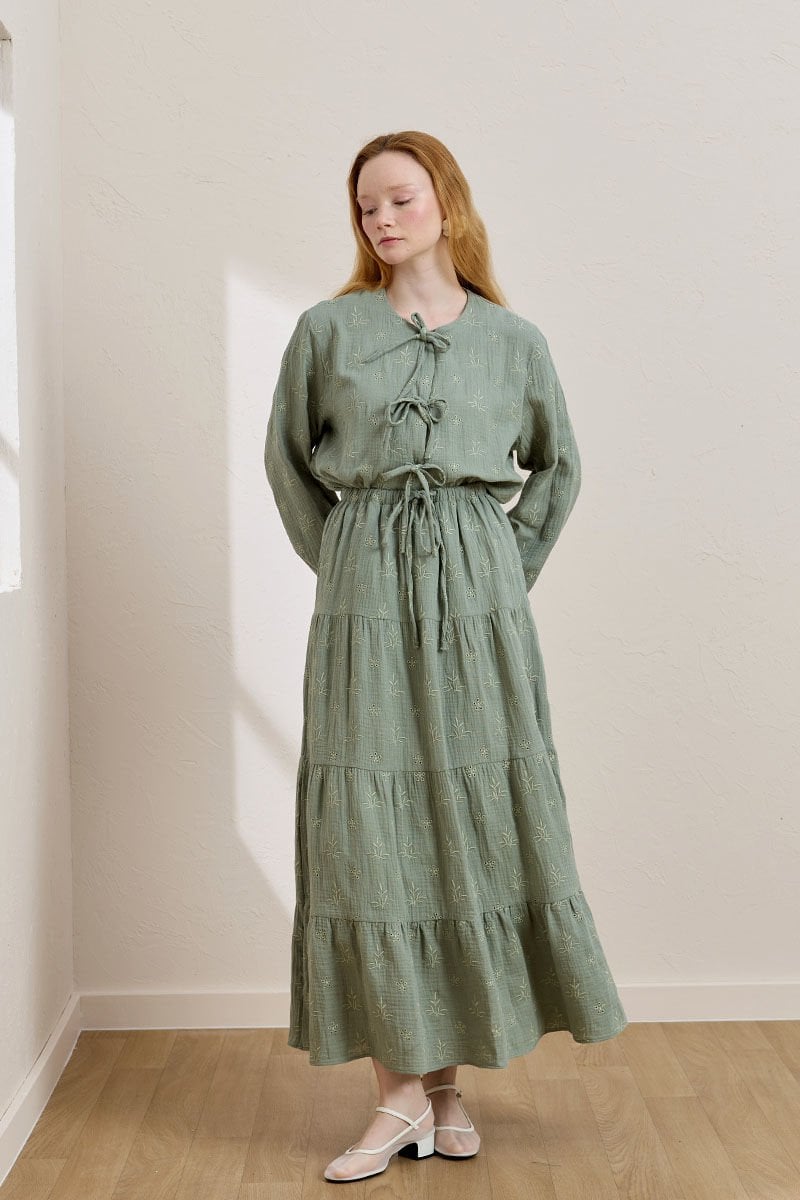 Çağla Fistolu Müslin Kat Etek