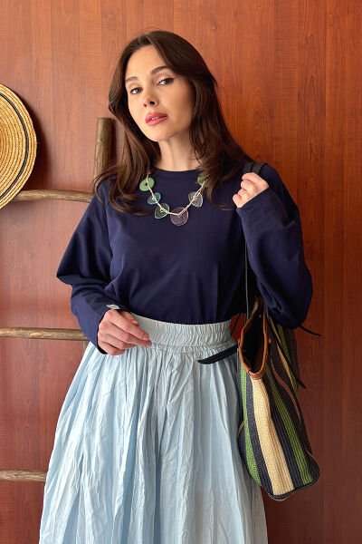 Lacivert Süprem Reglan Kol  Body