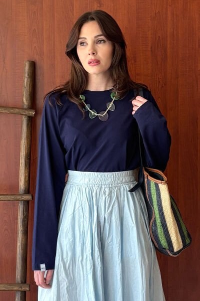 Lacivert Süprem Reglan Kol  Body