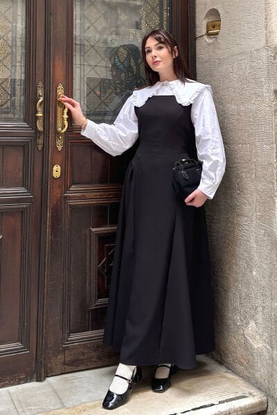 Siyah Korsaj Detay jile