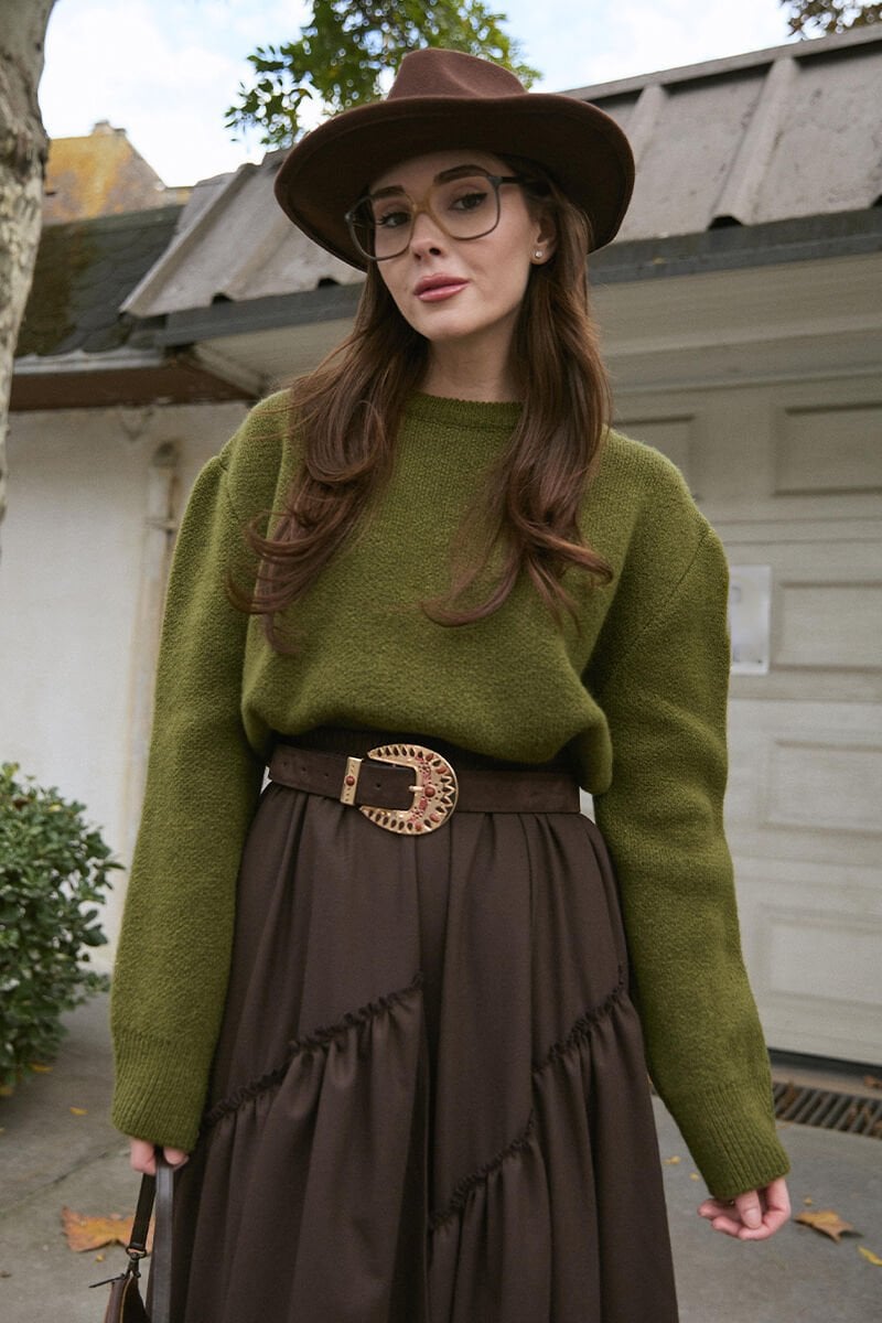 Zeytin Yeşili Triko Kazak