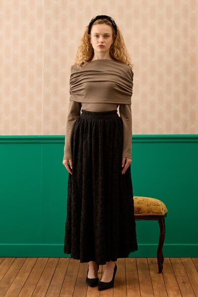 Siyah Dantelli Balon Etek