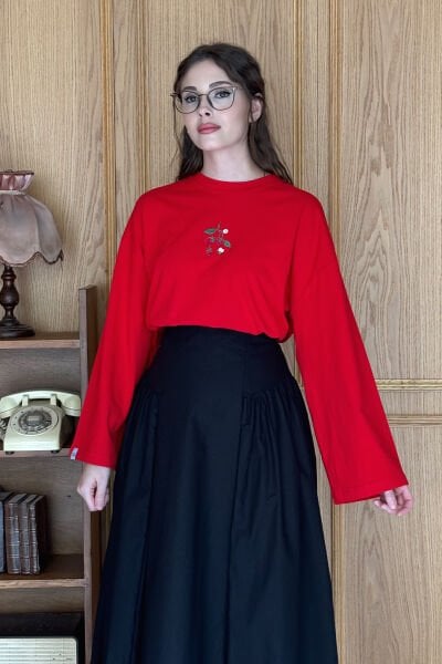 Siyah Pile Detay Etek