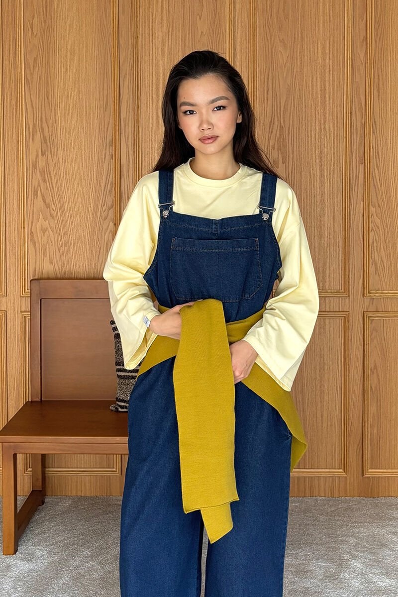 Yağ Yeşili Şal Atkı