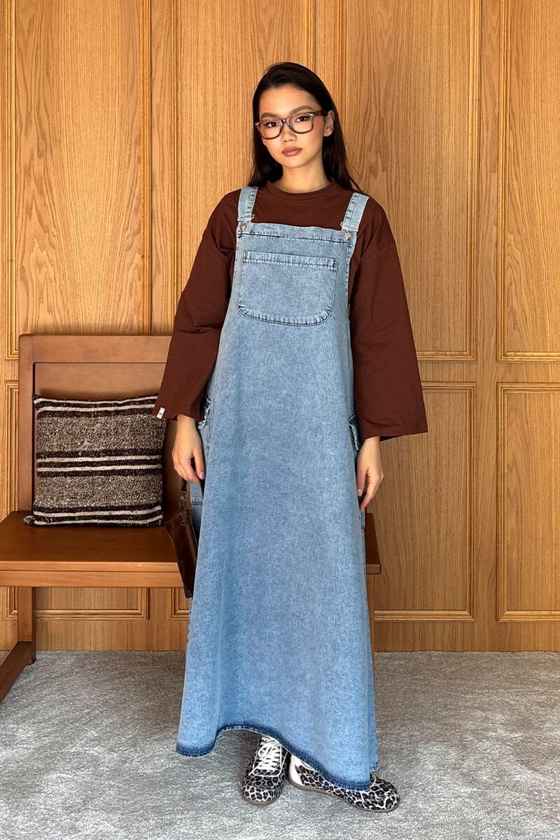 Buz Mavisi Etekli Salopet