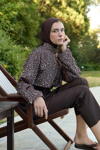 Acı Kahve Ceylan Desen Haşema - Bone Takım