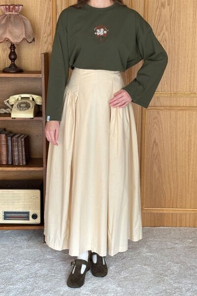 Tereyağ Sarısı Pile Detay Etek