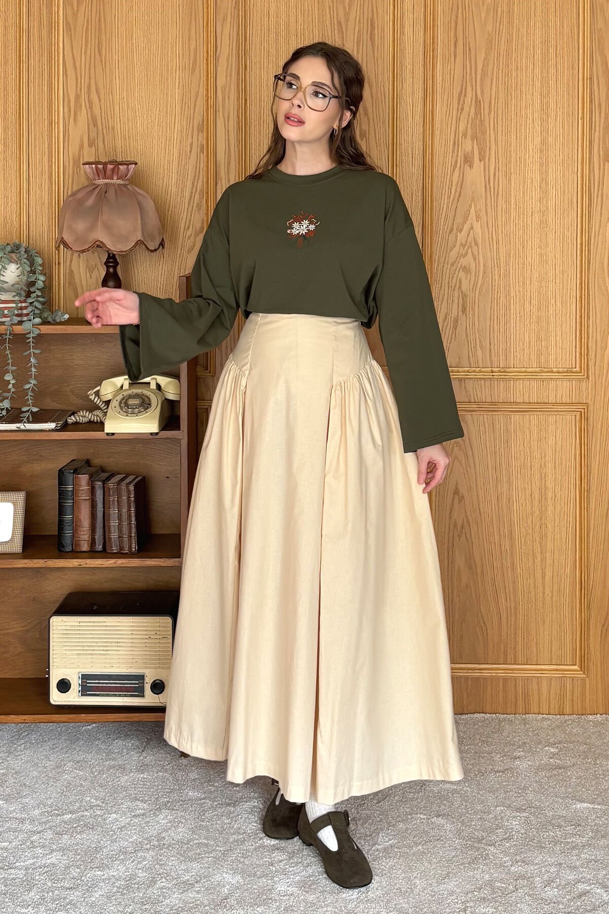 Tereyağ Sarısı Pile Detay Etek