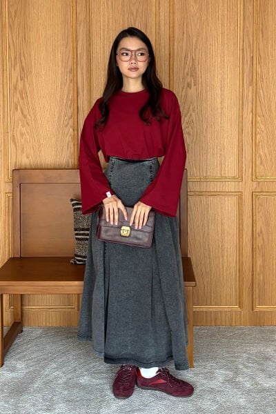 Antrasit Kot Pile Detay Etek