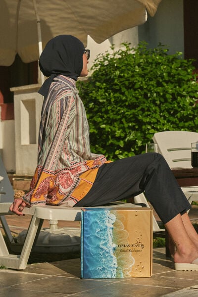 Lacivert Etnik Haşema - Bone Takım