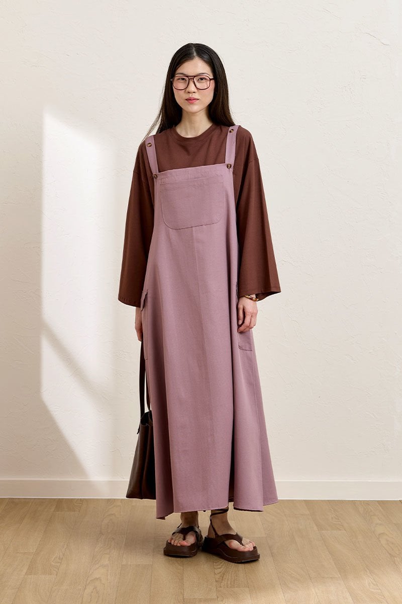 Soft Lila Keten Etekli Salopet