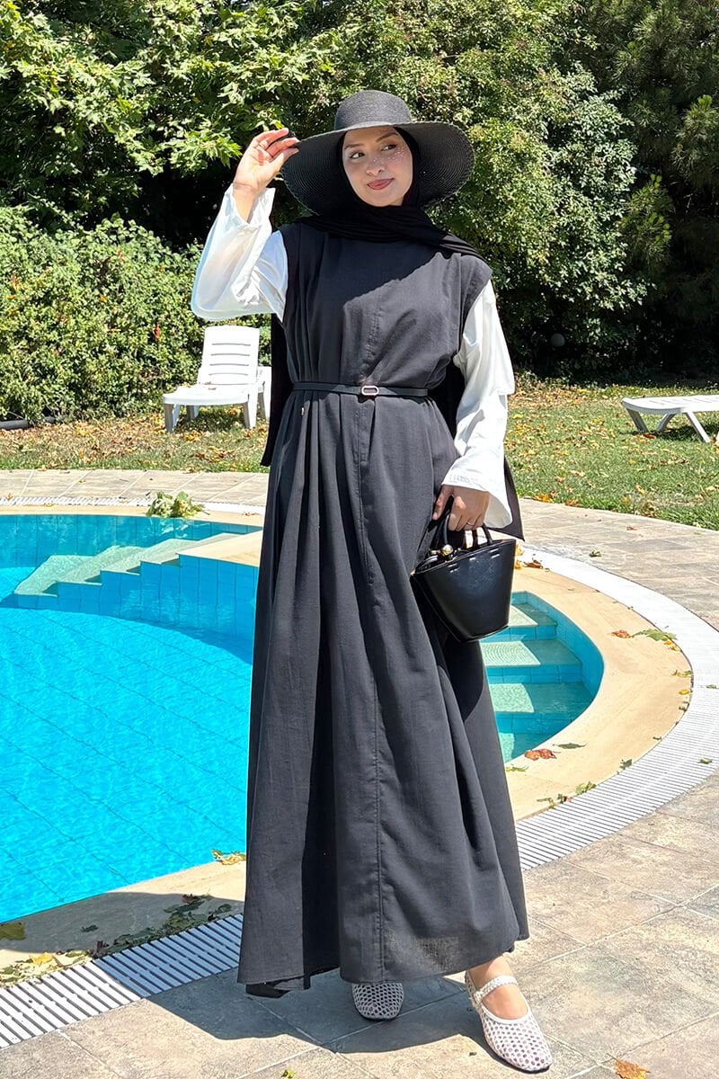 Siyah Organik Keten Jile